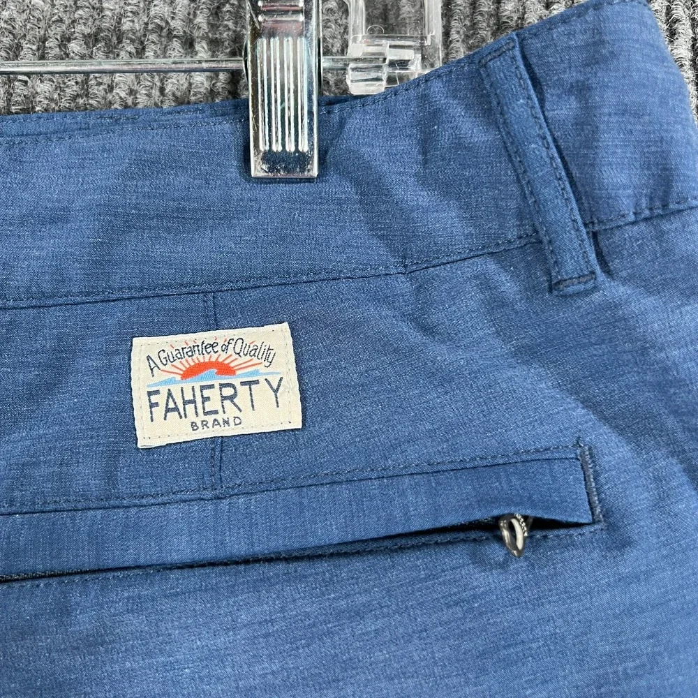 Faherty All Day Shorts Mens Size 38 Blue Casual Outdoor Active Beach Vacation